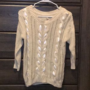 3/4 sleeve chunky sweater